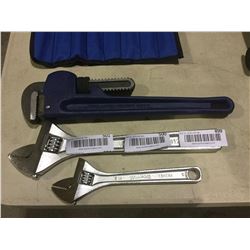 NEW lot of 3 Williams wrenches 14" pipe, 14" & 8" crescent
