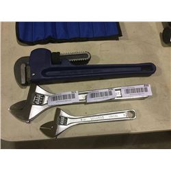 NEW lot of 3 Williams wrenches 14" pipe, 14" & 8" crescent