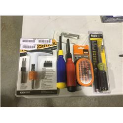 NEW lot of 5 bit sets & screwdrivers