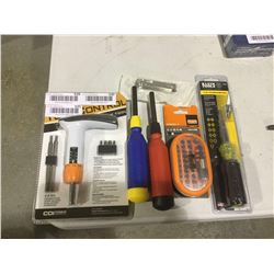 NEW lot of 5 bit sets & screwdrivers