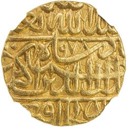 MUGHAL: Akbar I, 1556-1605, AV mohur (10.85g), Agra, AH978. NGC MS62