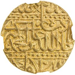 MUGHAL: Akbar I, 1556-1605, AV mohur (10.87g), Agra, AH982. NGC MS63