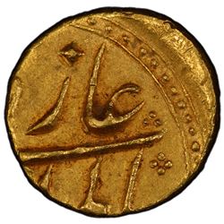 MUGHAL: Aurangzeb, 1658-1707, AV 1/4 mohur nisar (2.73g), Bijapur, year 50. PCGS MS62