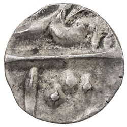 MUGHAL: Muhammad Shah, 1719-1748, AR 1/32 rupee (0.36g) (Khujista Bunyad), year 14. EF-AU