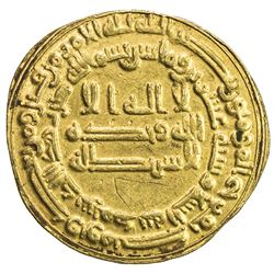 ABBASID: al Mu'tasim, 833-842, AV dinar (4.20g), Madinat al-Salam, AH220. EF