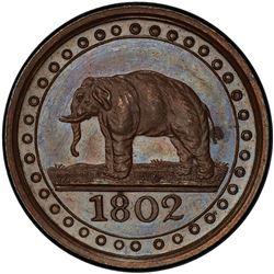 CEYLON: George III, 1796-1820, AE 1/192 rixdollar, 1802. PCGS PF64