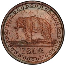 CEYLON: George III, 1796-1820, AE 1/96 rixdollar, 1802. PCGS PF