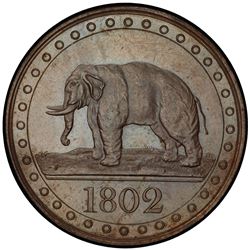 CEYLON: George III, 1796-1820, AE 1/48 rixdollar, 1802. PCGS PF63