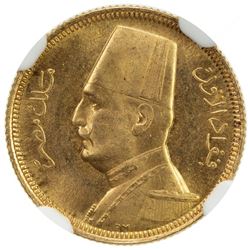 EGYPT: Fuad I, as King, 1922-1936, AV 20 piastres, 1929/AH1348. NGC MS65