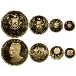 GUINEA: Republic, 4-coin gold proof set, 1969