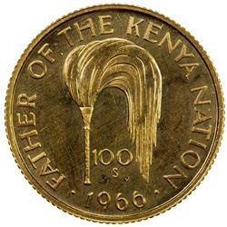 KENYA: Republic, AV 100 shillings, 1966. UNC