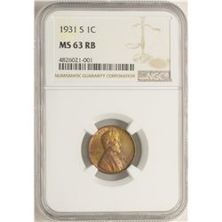 1931-S Lincoln Wheat Cent Coin NGC MS63RB