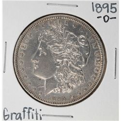 1895-O Graffiti $1 Morgan Silver Dollar Coin