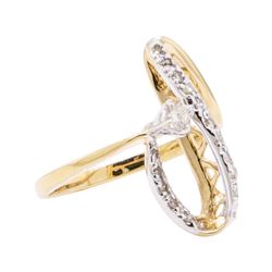 14KT Yellow Gold 0.35 ctw Diamond Ladies Freeform Ring