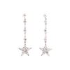 Image 1 : 14KT White Gold 1.20 ctw Diamond Star Dangle Earrings