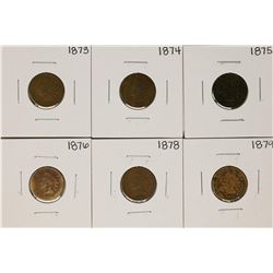 Set of 1873-1879 (No 1877) Indian Head Cent Coins