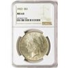 Image 1 : 1923 $1 Peace Silver Dollar Coin NGC MS64
