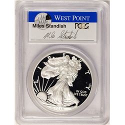 2015-W $1 Proof American Silver Eagle Coin PCGS PR70DCAM W/Miles Standish Signat