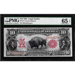 1901 $10 Legal Tender Note Fr.114 PMG Gem Uncirculated 65EPQ