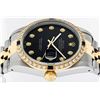 Image 4 : Rolex Mens Two Tone 14K Black Diamond 36MM Datejust Wriswatch