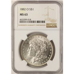 1882-O $1 Morgan Silver Dollar Coin NGC MS63