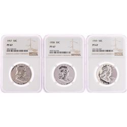 Lot of 1957-1959 Franklin Half Dollar Coins NGC PF67