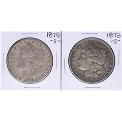 Lot of (2) 1878-S $1 Morgan Silver Dollar Coins
