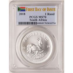 2018 South Africa Krugerrand Silver Coin PCGS MS70 First Issue