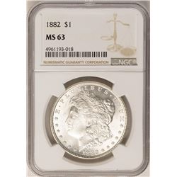 1882 $1 Morgan Silver Dollar Coin NGC MS63