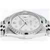 Image 4 : Rolex Mens Stainless Steel Slate Grey Diamond & Emerald Datejust Wristwatch