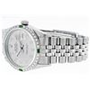Image 7 : Rolex Mens Stainless Steel Slate Grey Diamond & Emerald Datejust Wristwatch