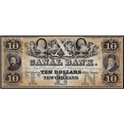 1800's $10 Canal Bank New Orleans Louisiana Obsolete Bank Note
