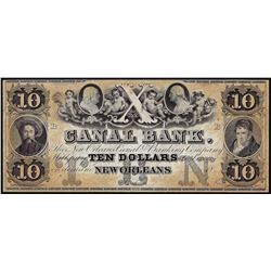 1800's $10 Canal Bank New Orleans Louisiana Obsolete Bank Note