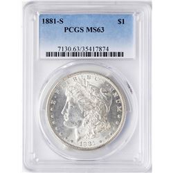 1881-S $1 Morgan Silver Dollar Coin PCGS MS63