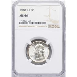 1940-S Washington Quarter Coin NGC MS66