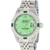 Image 2 : Rolex Ladies Stainless Steel Quickset Green Diamond & Emerald Wristwatch