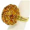 Image 2 : 18K Yellow Gold 19 ctw Oval & Round Citrine Large Dome Cluster Cocktail Ring