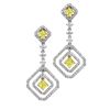 18k Two Tone Gold 2.71CTW Diamond Earrings, (VS1-VS2/G-H/Nat-yel)
