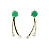 Image 1 : 0.76 ctw Emerald and Diamond Earrings - 14KT Yellow Gold