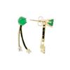 Image 2 : 0.76 ctw Emerald and Diamond Earrings - 14KT Yellow Gold