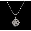 Image 1 : 14KT White Gold 0.71 ctw Diamond Pendant With Chain