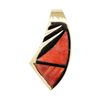 Image 1 : Inlaid Orange Agate Pendant - 14KT Yellow Gold