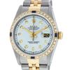 Image 1 : Rolex Mens 2 Tone 14K Silver & Sapphire Diamond 36MM Datejust Wriswatch
