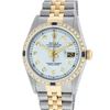 Image 2 : Rolex Mens 2 Tone 14K Silver & Sapphire Diamond 36MM Datejust Wriswatch