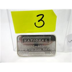 1 Oz National Refiners .999 Silver Bar