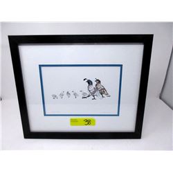 Richard Shorty Framed Print - "Quail Family"
