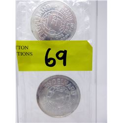 Two 1 Oz Engelhard "Big E" .999 Silver Rounds