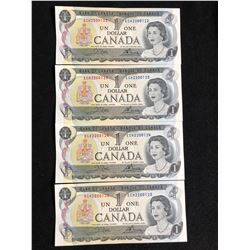  1973 CANADIAN ONE DOLLAR SEQUENTIAL BANK NOTE LOT (MINT)