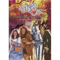 Jerry Maren Signed LE "The Wizard of Oz" 5x7 Prop Card with Authentic Piece of The Yellow Brick Road