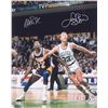Image 1 : Larry Bird & Magic Johnson Signed 16x20 Photo (Beckett COA & PSA Hologram)